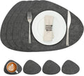Placemats and Coasters, Washable Reversible Placemats Round Faux Leather by Chitomars