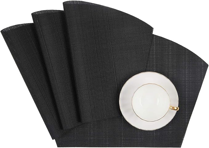 SHACOS Wedge Placemats Set of 8 Woven Vinyl Placemats - Image 5