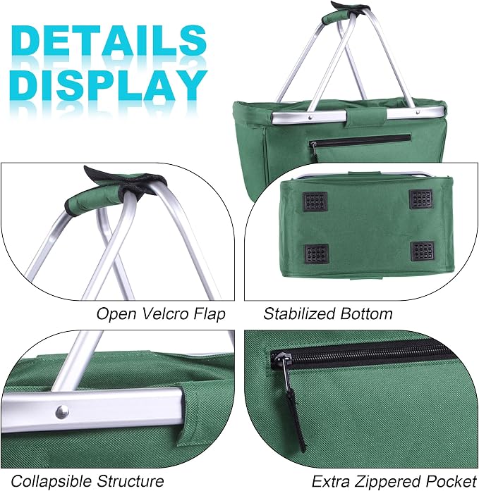Picnic Basket, SIYUAN 24L Collapsible Market Basket - Image 4