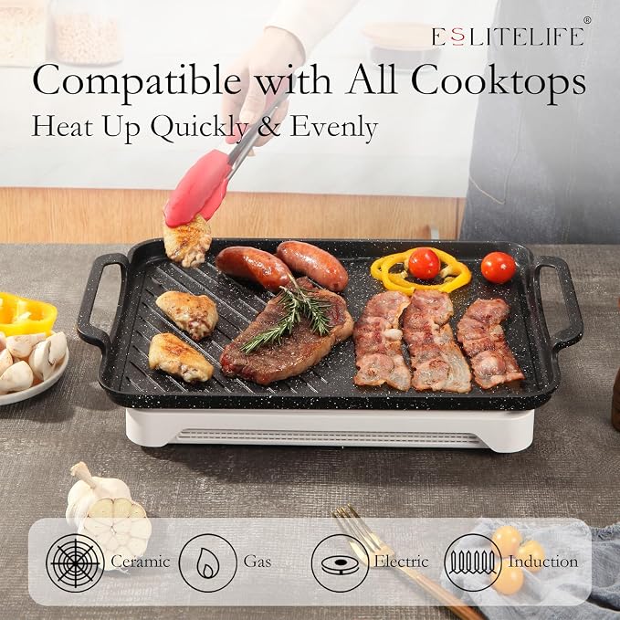 ESLITE LIFE 11" x 17" Nonstick Grill Pan - Image 5