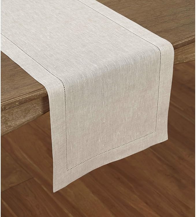 Solino Home Linen Light Natural Table Runner 90 Inches Long - Image 2