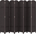 Room Divider 8 Panel Screen 5.6 Ft Tall Partition Room Dividers Brown Privacy by FDW