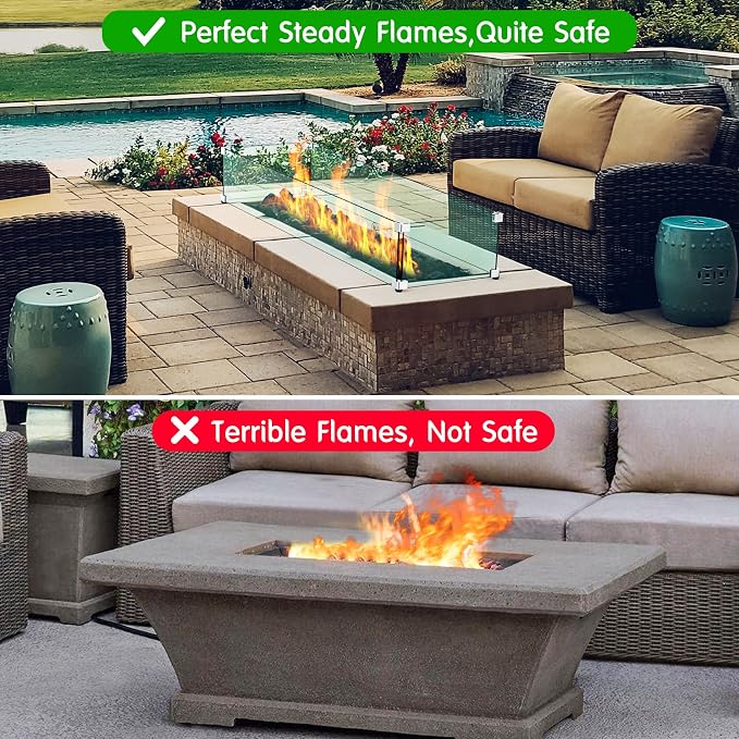 Skyflame Linear Fire Pit Wind Guard – 40.5" x 12.5" Thick Tempered Glass - Image 4