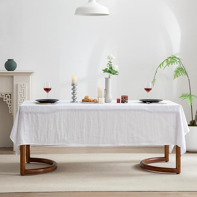 EVERLY 100% Pure Linen Rectangle Tablecloths 60x84Inches - Image 2