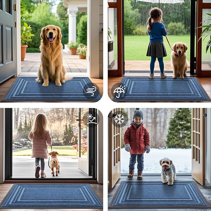 Buganda Front Door Mat Indoor Outdoor Entrance, Non-Slip Natural Rubber Doormats - Image 7