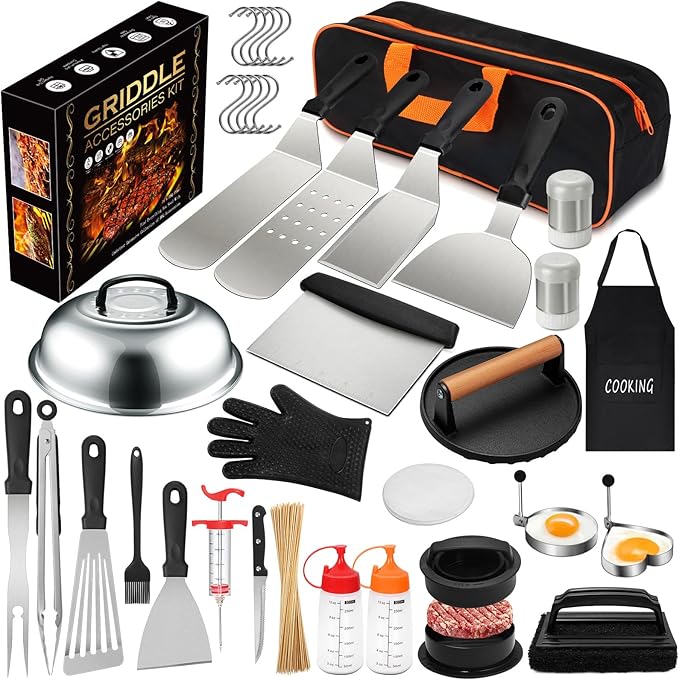 Barbecue Tool Set, 237 Piece Stainless Steel Griddle Kit with Storage Bag