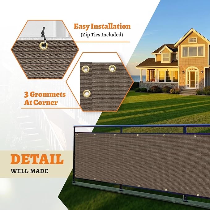 2.5' x 67' Balcony Privacy Screen Fence Cover - Image 5