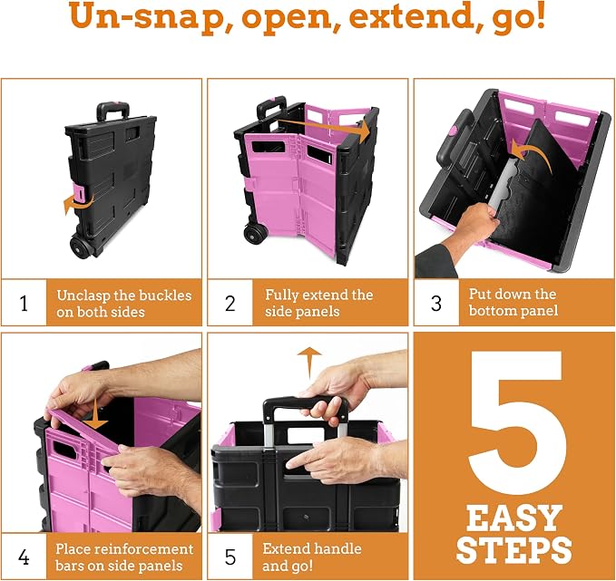 Inspired Living Ultra-Slim Rolling Collapsible Storage Pack-N-Roll Utility-carts - Image 6