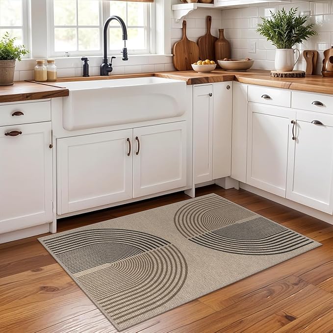 Easy Jute Rainbow Entryway Rug, 2x3 Washable Non-Slip Indoor Outdoor Doormat - Image 6
