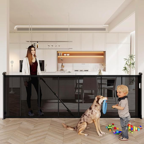 150" Extra Wide Retractable Baby Gates Dog Gate by LUVCOO