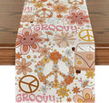 Artoid Mode Daisy Flower Peace and Love Table Runner, Wreath Float Groovy by ArtoidMode
