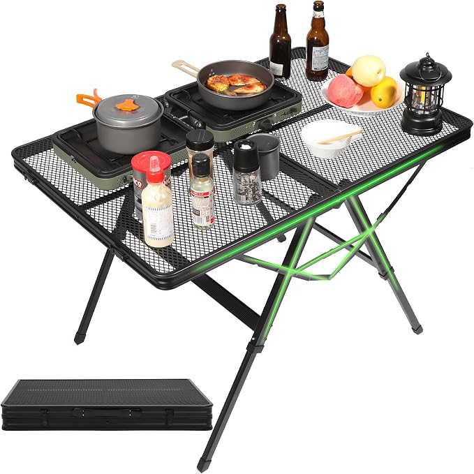 REDCAMP Folding Grill Table for Outside, Portable Metal Aluminum Outdoor Grill by REDCAMP