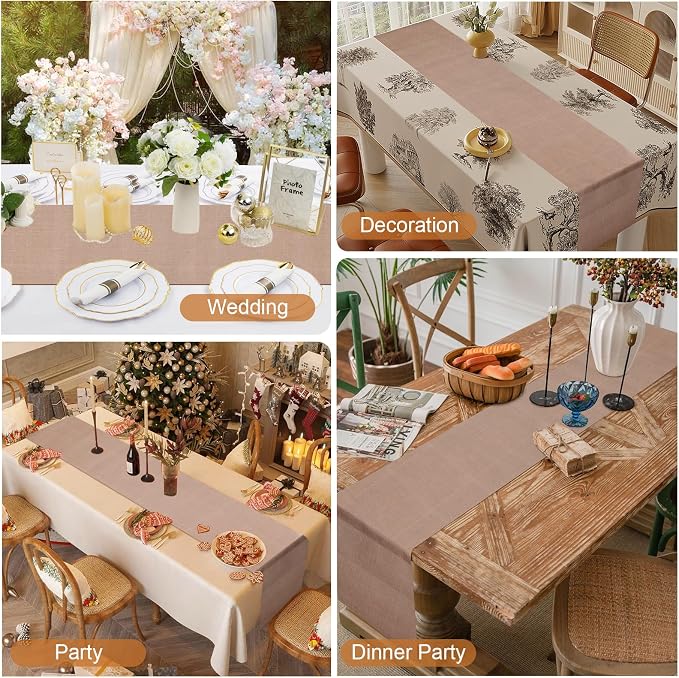 20 Pieces Boho Disposable Table Runners Roll 12x72 Inch, Non-Woven Waterproof - Image 6