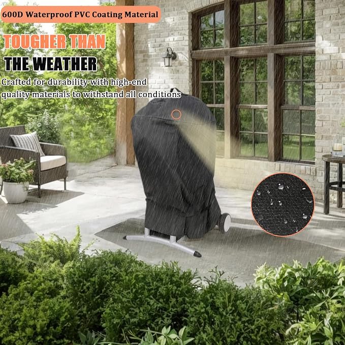 Grill Cover for Charbroil Electric/Gas Patio Bistro, Heavy Duty 600D Waterproof - Image 4