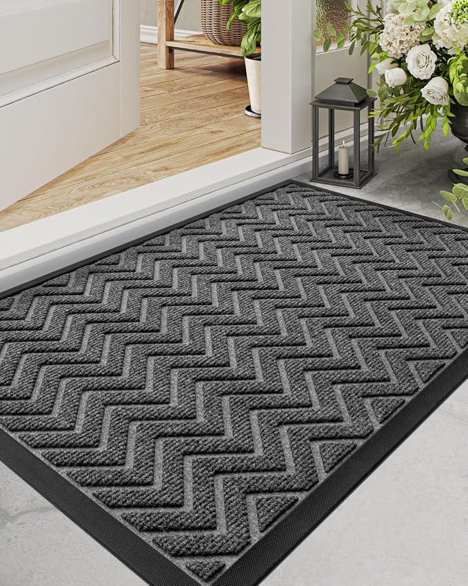DEXI Front Door Mat Outside Entrance, 2x4 ft Rubber Entry Doormat Heavy Duty by DEXI