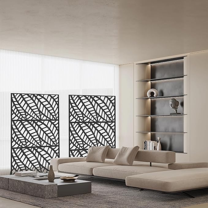 Domi Metal Privacy Screen, Freestanding Outdoor Indoor Divider, Decorative - Image 9