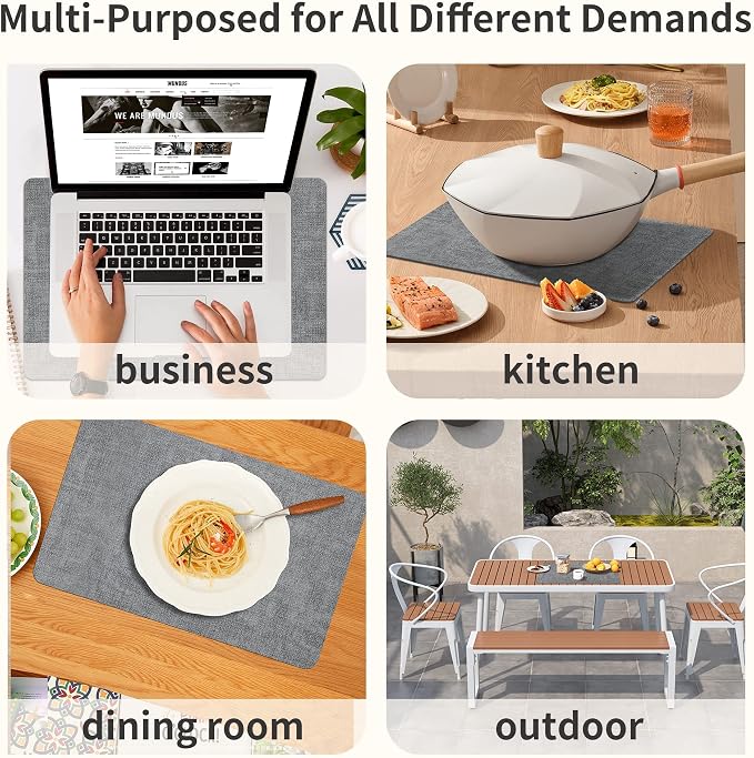 Maxpearl Faux Leather Placemats Set of 8 – Waterproof, Wipe Clean, Heat - Image 8