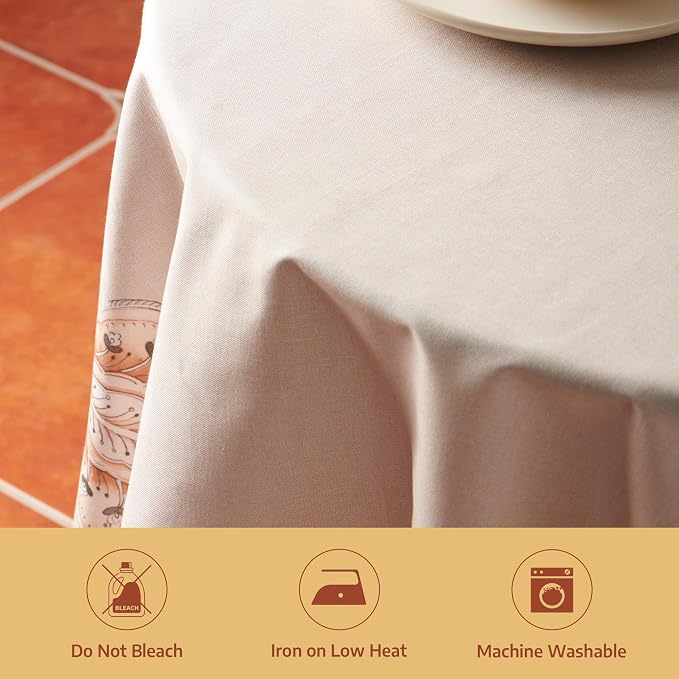Maison d'Hermine Premium Table Cloth Round Table 100% Cotton 70 Inches - Image 8