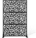 Metal Privacy Screen Outdoor 72" H×47" W, Freestanding Decorative Privacy Screen by Unknown