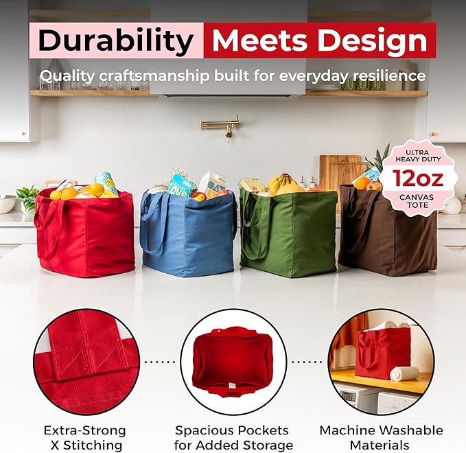 VeraMia Canvas Grocery Bag 3pc XL Set - Image 3
