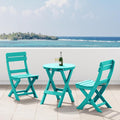 Costaelm Paradise 3-Piece Outdoor HDPE Folding Patio Bistro Table and Chairs by Costaelm