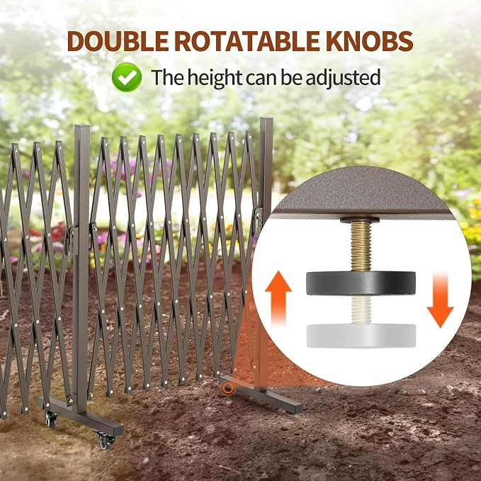 TECSPACE Aluminum Expandable Garden Fence, Portable Barricade Gate - Image 6