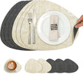 Placemats and Coasters, Washable Reversible Placemats Round Faux Leather by Chitomars