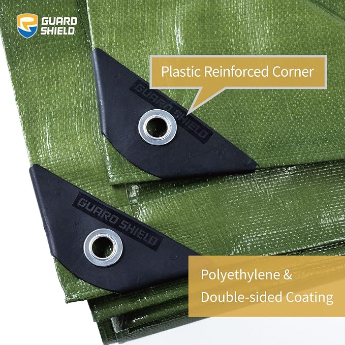 GUARD SHIELD Heavy Duty Tarp 20x40 Feet Green Multi Purpose Thick Waterproof - Image 2