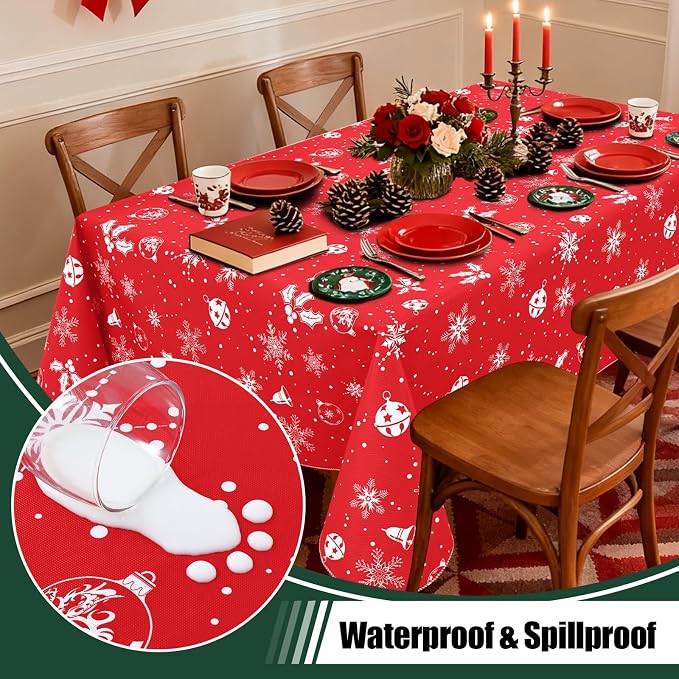 misaya Rectangle Waterproof Vinyl Table Cloth, Wipeable Tablecloth - Image 3