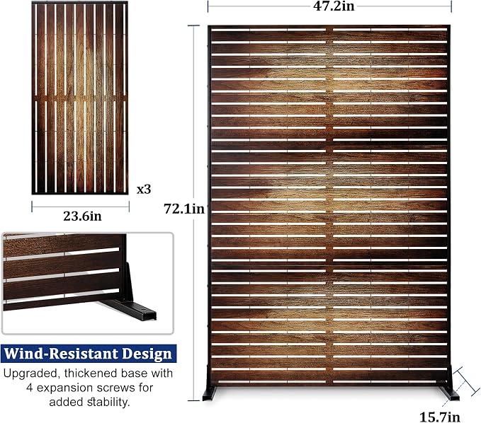 FENCY Outdoor Privacy Screen, Freestanding Decorative - Image 2