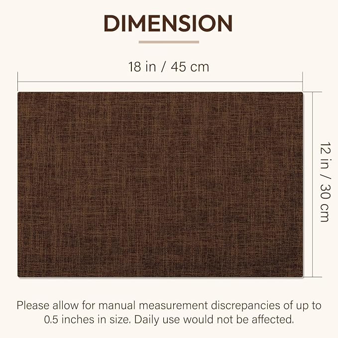 Blue Forest Placemats Set of 6, Dual-Layered Thickened Faux Linen Cloth Place - Image 6