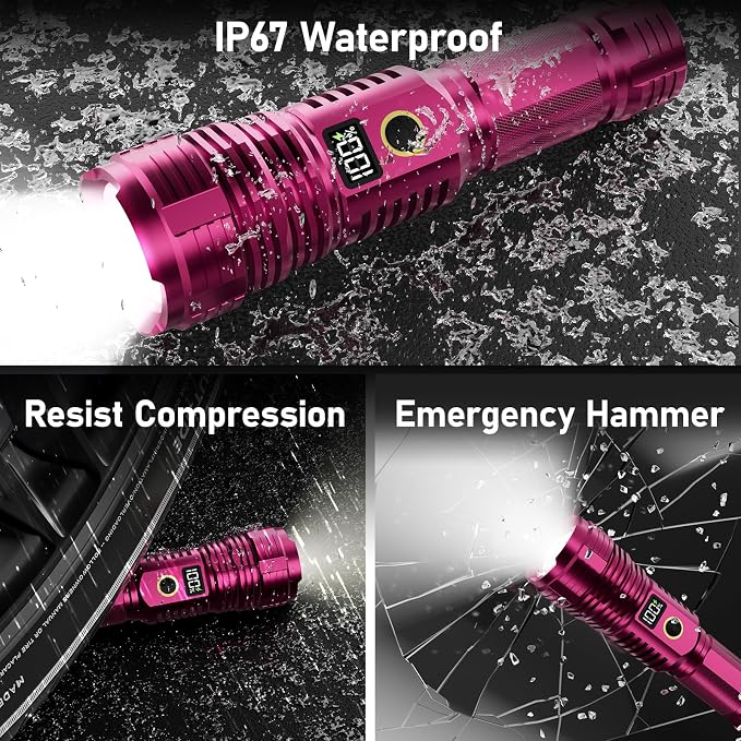 Flashlights High Lumens Rechargeable, LED Super Bright Flash Light Long Beam - Image 7