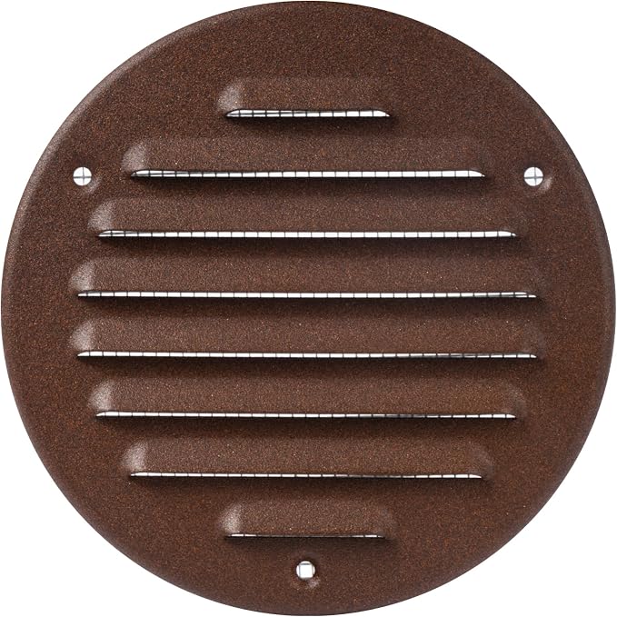 Square Ventilation Grille / 5" Inch Inside Measurement/Brown Metal Air Vent by Unknown