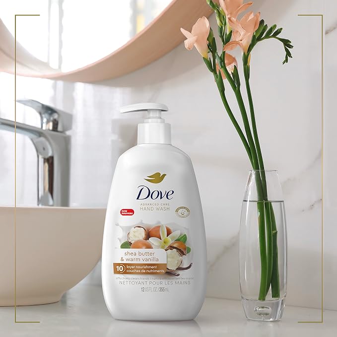Dove Advanced Care Hand Wash Shea Butter & Warm Vanilla 4 Count - Image 4