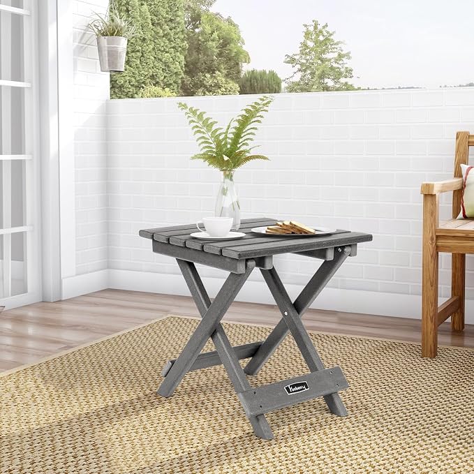 FUNBERRY Outdoor Folding Adirondack Side Table, Portable No Assembly Patio End - Image 2
