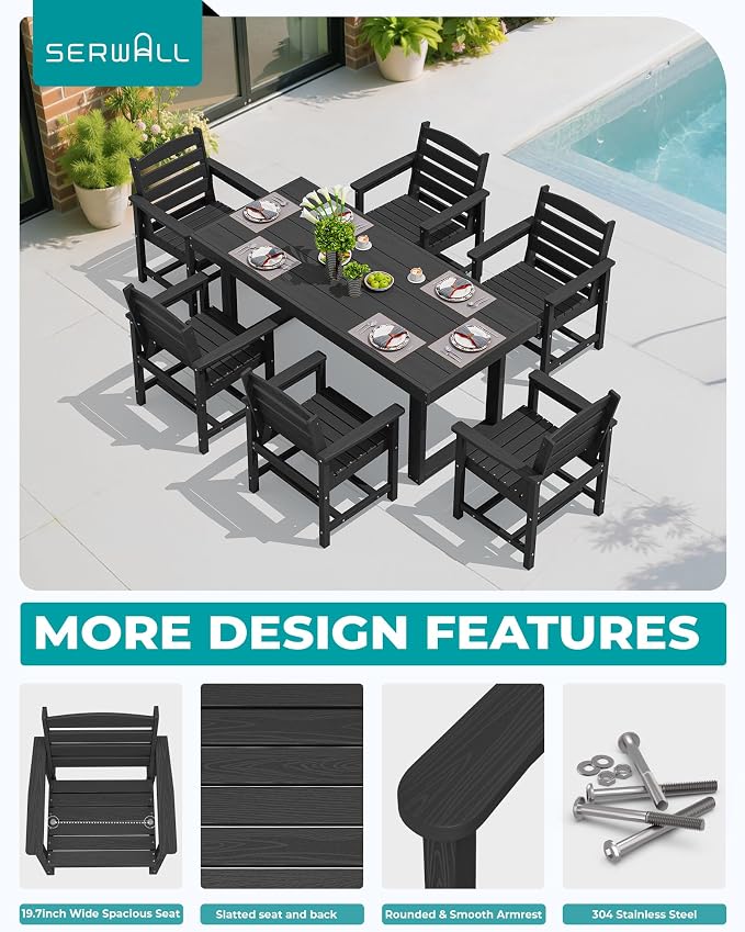 SERWALL HDPE Outdoor Dining Set - Image 4