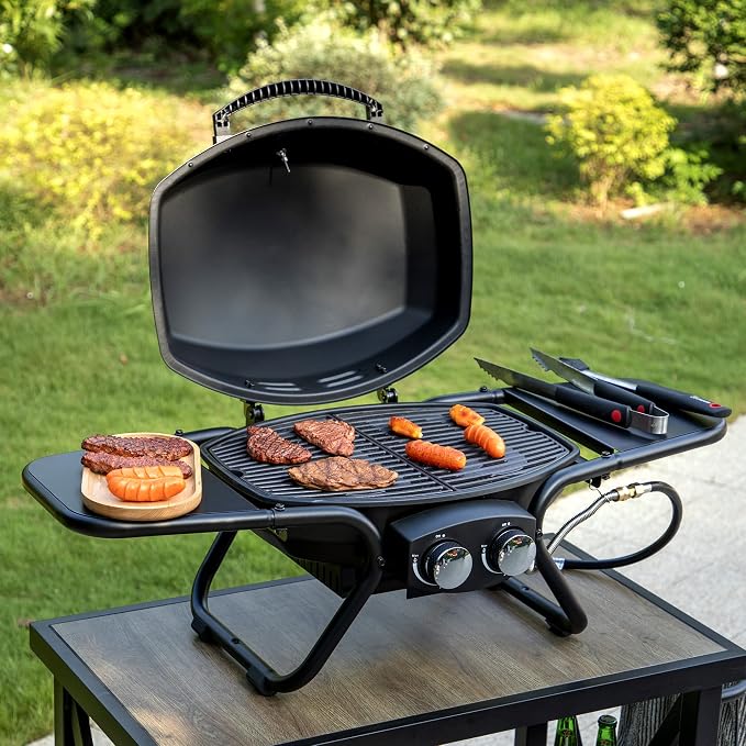 Captiva Designs Portable Propane Grill, 000 BTU Output TableTop Liquid Gas Grill by CaptivaDesigns