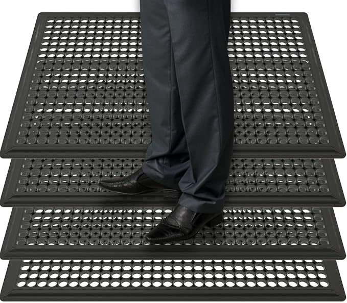 BESEA 4Pack Rubber Floor Mats 24 x 36 Inch – Heavy Duty Outdoor Door Mats by BeSea