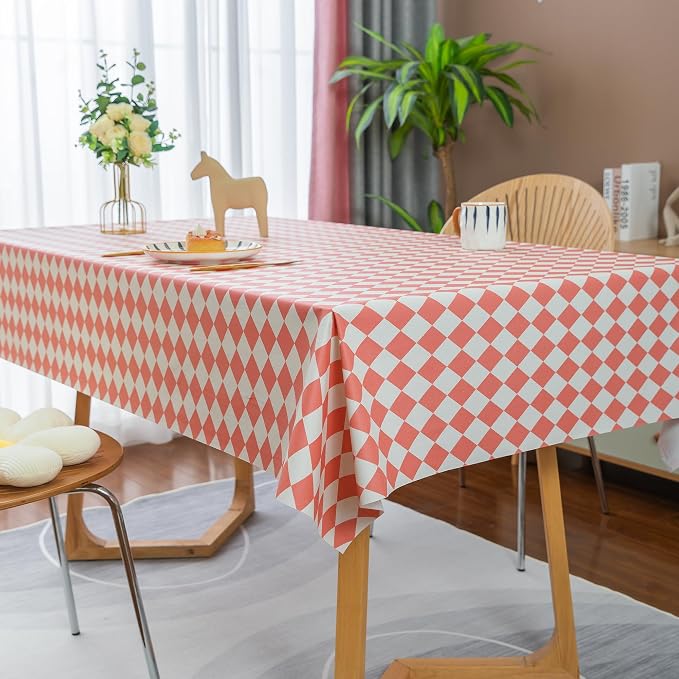 Rectangle Table Cloth, 100% Waterproof Tablecloth Oil Proof Spill Proof Vinyl - Image 8