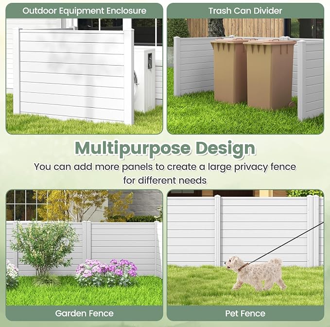 Giantex 2 Panels Air Conditioner Fence, Decorative Trash Can Enclosure - Image 5