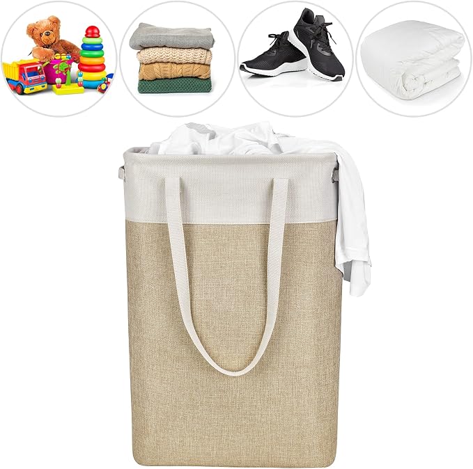 Laundry Hampers 15.2Lx7.5Wx23H Small&Tall Slim Fabric Laundry Baskets Thin - Image 5