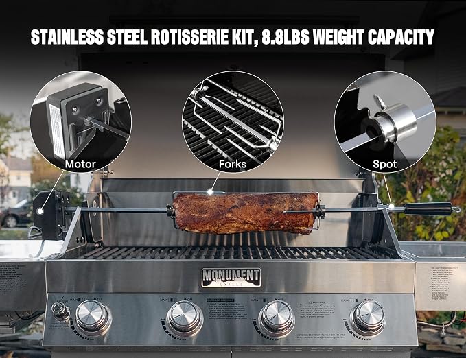 Monument Grills Larger 4-Burner Propane Gas Grills Stainless Steel - Image 4