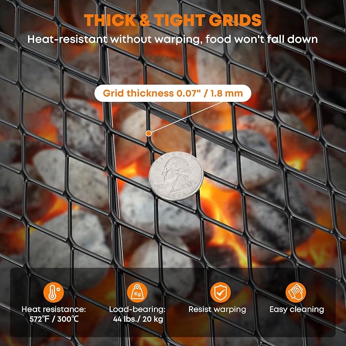 Stanbroil X-Marks Fire Pit Cooking Grill Grates, Foldable Round Cooking Grate - Image 4
