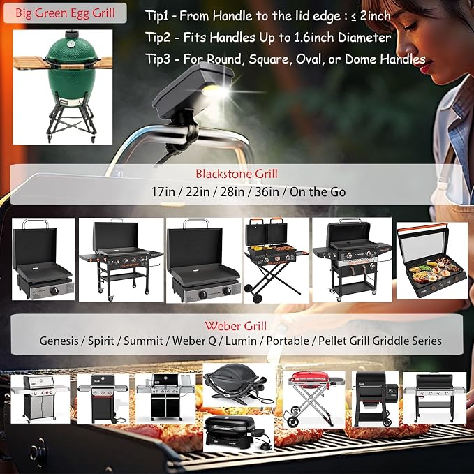 Solar/USB-C Grill Lights for Outdoor Grill Compatible - Image 4