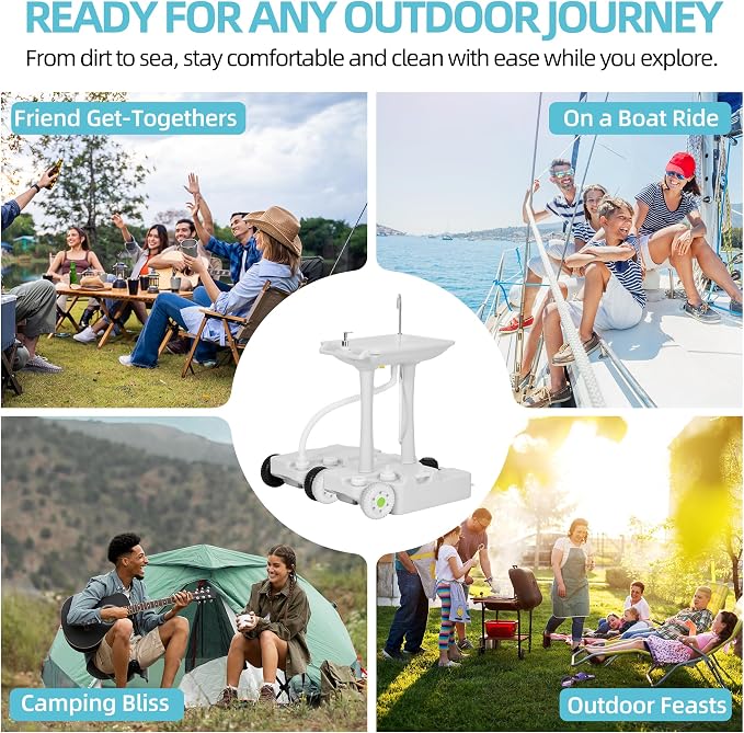 YITAMOTOR 30L Portable Camping Sink, Portable Hand Washing Station 30L Sewage - Image 7
