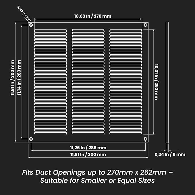 Repa Market 12x12 Inch Air Vent Cover/Brown Galvanized Steel Louvered Grill - Image 2