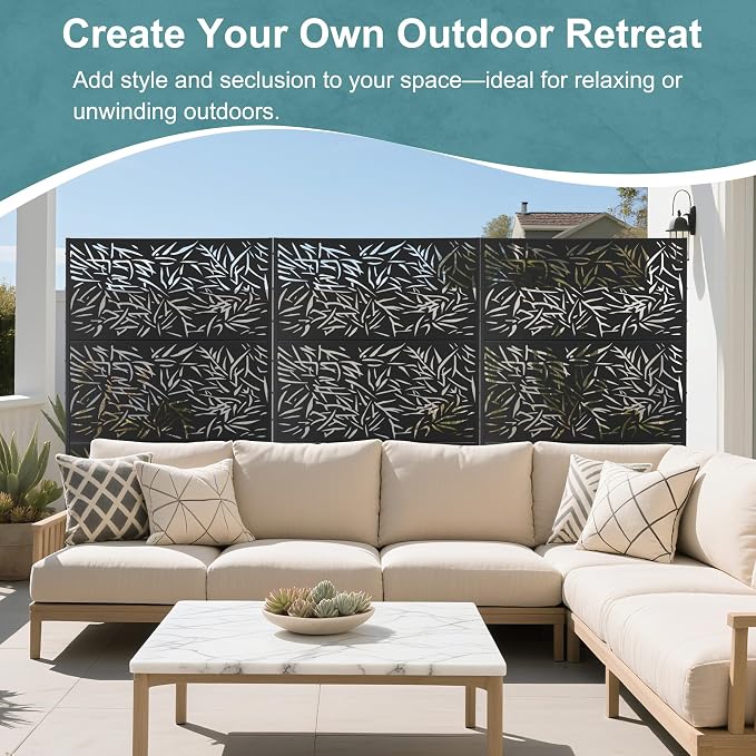 Metal Privacy Screen Outdoor Freestanding Privacy Wall Panels and Decorative - Image 5