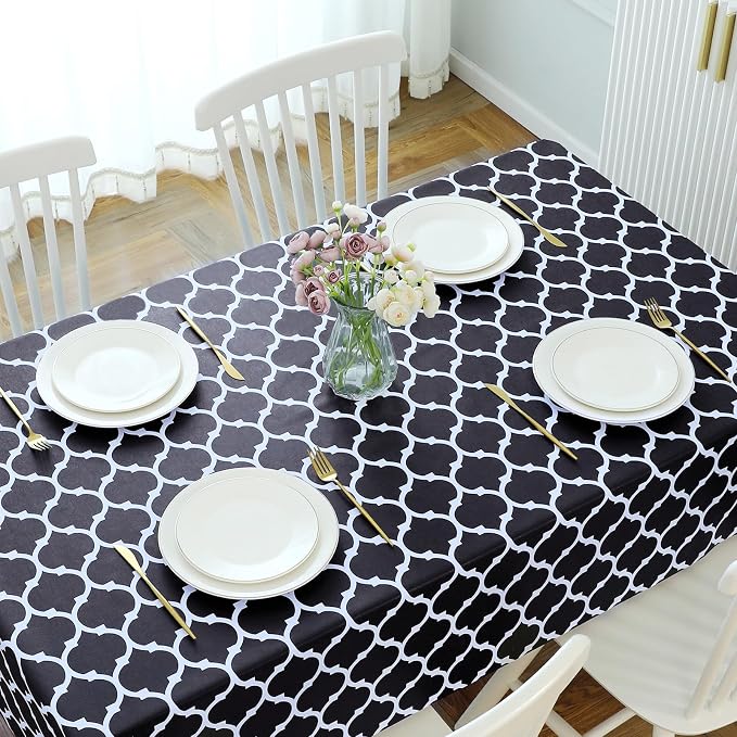 Romanstile Rectangle Plastic Tablecloth, 100% Waterproof Oil-Proof Checkered - Image 5