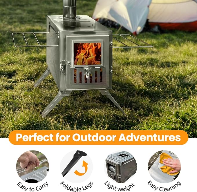 Wood Burning Stove, Portable Camping Stove - Image 3