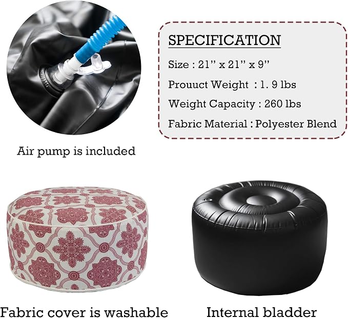 Kozyard Inflatable Ottoman Stool - Image 4
